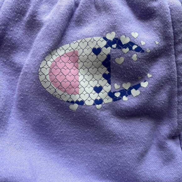 Champion Purple Sweatpants with Pink Details – Kids Size 5T – Fleece Joggers - Picture 3 of 6
